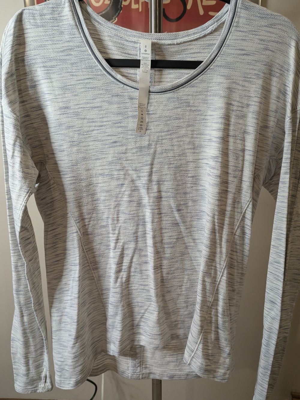 $25 Lululemon Size 8 Meant to Move Long Sleeve Top Tiger Space Dye Silverescent